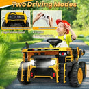 24V 2-Seater Ride-On Dump Truck with Remote Control, Lights, Music, and Trailer – Yellow Magic Cars 3