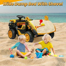 24V 2-Seater Ride-On Dump Truck with Remote Control, Lights, Music, and Trailer – Yellow Magic Cars 4