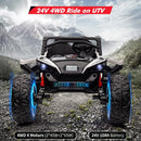 24V 2-Seater Kids 4WD Electric Ride-On UTV Car with LED Lights and Remote Control Magic Cars 4