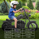 250W 24V Electric Dirt Bike for Kids with 2 Speeds, 14MPH, 60Min Ride Time, LED Headlight, and Leather Seat Magic Cars 3