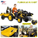 24V 3-in-1 Kids Electric Ride-On Tractor, Excavator, and Bulldozer Vehicle with Trailer Magic Cars 1