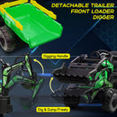 24V 3-in-1 Kids Electric Ride-On Tractor, Excavator, and Bulldozer Vehicle with Trailer Magic Cars 4