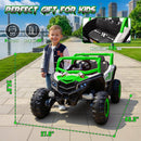 24V 4WD Electric Off-Road UTV for Kids with Parental Control - Green 2-Seater Magic Cars 4
