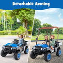 24V 7AH Kids 4WD 2-Seater Ride-On Golf Cart with Storage and Remote Control Navy Magic Cars 2
