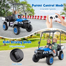 24V 7AH Kids 4WD 2-Seater Ride-On Golf Cart with Storage and Remote Control Navy Magic Cars 3