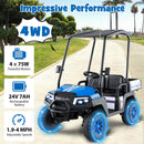 24V 7AH Kids 4WD 2-Seater Ride-On Golf Cart with Storage and Remote Control Navy Magic Cars 6
