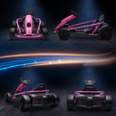 24V Electric Go-Kart with 8.1 MPH Speed, Music, Horn, Honking, Slow Start - Pink Magic Cars 7