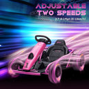 24V Electric Pink Go-Kart with 8.1 MPH Speed, Music, Horn, and Slow Start Magic Cars 5