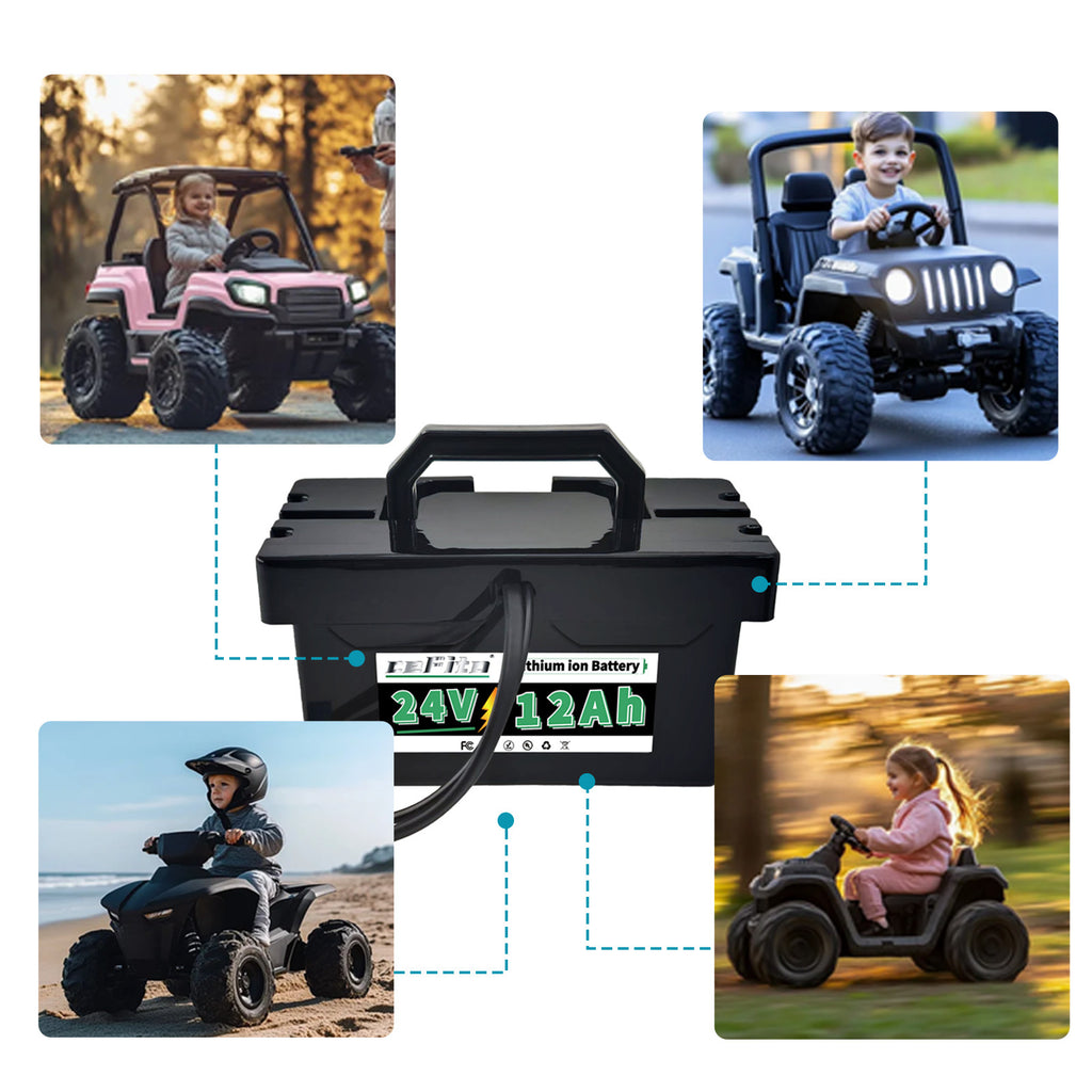 24V Lithium Battery for Kids Ride-On Cars - 8Ah and 12Ah Options