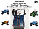 24V Eco Battery with Charger for Grave Digger Power Wheels Version 9 Magic Cars 0