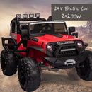 24V Battery Powered 2-Seater Ride-On Truck Electric Tractor with LED Lights MP3 and 3-Speed RC Magic Cars 2