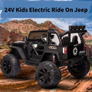24V Battery Powered 2-Seater Ride-On Truck Electric Tractor with LED Lights MP3 and 3-Speed RC Magic Cars 4
