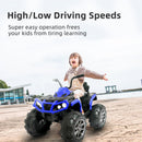 24V Blue Electric Kids Ride-On ATV Quad Car with 2-Speed, Bluetooth, and LED Lights Magic Cars 2