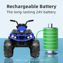 24V Blue Electric Kids Ride-On ATV Quad Car with 2-Speed, Bluetooth, and LED Lights Magic Cars 5