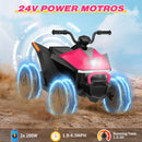 24V Children's Beach Toy Car ATV with 4 Spring Suspensions, Music, and LED Lights Magic Cars 4