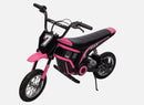24V Electric Pink Dirt Bike for Kids 8-14 Motorcross Motorcycle with Geometry Design Magic Cars 0