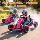 24V Electric Drift Go Kart for Children, Dual 300W Motors with 8MPH Speed Magic Cars 4