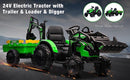 24V Electric Ride-On Tractor with Trailer, Loader, Digger and Remote Control Toy Magic Cars 5