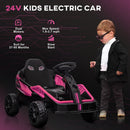 24V Go Kart with Remote Control, Spring Suspension, Pink Magic Cars 4