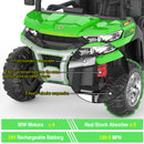 24V Electric 2-Seater Kids Ride-On Truck Tractor with Trailer Dump Bed and 3-Speed RC Control Magic Cars 4