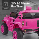 Bold Pink 24V Electric 2-Seater Kids Ride-On Car with Parental Remote Control Magic Cars 4