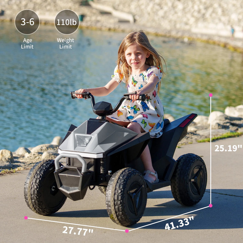 24V Kids ATV 4 Wheeler Ride on Toy Car for Big Kids W/2 Seater LED ...