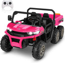24V Kids Electric 6x6 4WD Ride-On UTV Truck with Dump Bed, 6 Suspension and LED Lights, Remote Control Magic Cars 6
