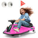 24V Kids Electric Drift Go-Kart with 360-Degree Spin and Bluetooth - Pink Magic Cars 2