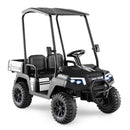 24V Kids 2-Seater 4WD Ride-On Golf Cart with Storage Trunk and Horn Black Magic Cars 0