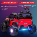 24V 2-Seater Kids Electric Ride-On Truck with LED Headlights and Remote Control Magic Cars 4