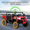 24V Electric 2-Seater Kids Ride-On Red Dump Truck with USB Port Magic Cars 7