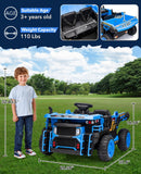 24V Electric Kids Ride-On Dump Truck Toy with Remote Control, Shovel, and Dump Bed - Blue Magic Cars 1