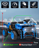 24V Electric Kids Ride-On Dump Truck Toy with Remote Control, Shovel, and Dump Bed - Blue Magic Cars 4