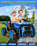 24V Electric Kids Ride-On Dump Truck Toy with Remote Control, Shovel, and Dump Bed - Blue Magic Cars 5