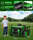 24V Kids Electric Ride-On Dump Truck Toy with Remote, Shovel, and Dump Bed Green Magic Cars 1