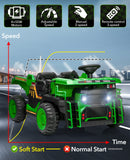 24V Kids Electric Ride-On Dump Truck Toy with Remote, Shovel, and Dump Bed Green Magic Cars 4