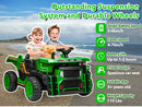24V Kids Electric Ride-On Dump Truck Toy with Remote, Shovel, and Dump Bed Green Magic Cars 5