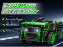 24V Kids Electric Ride-On Dump Truck Toy with Remote, Shovel, and Dump Bed Green Magic Cars 6