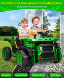 24V Kids Electric Ride-On Dump Truck Toy with Remote, Shovel, and Dump Bed Green Magic Cars 7