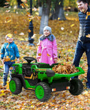 24V Kids Electric Ride-On Dump Truck Toy with Remote, Shovel, and Dump Bed Green Magic Cars 8