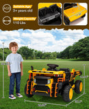 24V Electric Kids Ride-On Dump Truck Toy with Remote Control, Shovel, and Dump Bed - Yellow Magic Cars 1