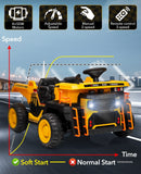 24V Electric Kids Ride-On Dump Truck Toy with Remote Control, Shovel, and Dump Bed - Yellow Magic Cars 4