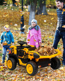 24V Electric Kids Ride-On Dump Truck Toy with Remote Control, Shovel, and Dump Bed - Yellow Magic Cars 6