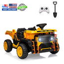24V Electric Kids Ride-On Dump Truck Toy with Remote Control, Shovel, and Dump Bed - Yellow Magic Cars Variant 0