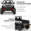 24V Remote-Controlled Electric Dump Truck for Kids with Music Player and Dump Bed in Gray Magic Cars 3