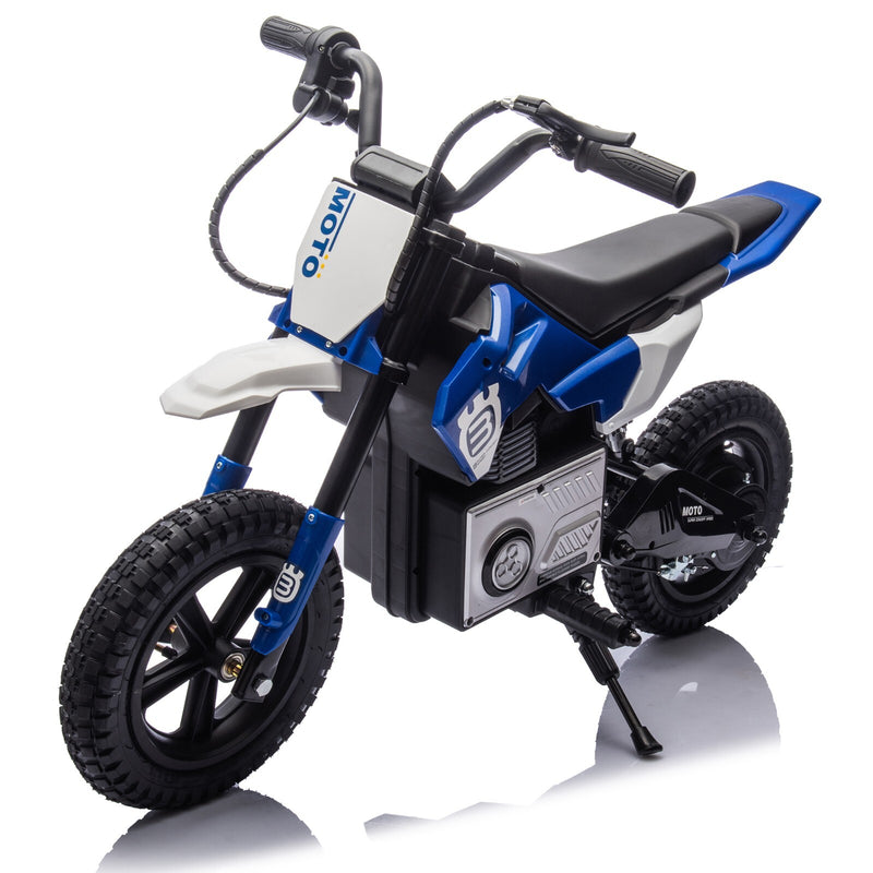24V Kids Ride On Electric Toy Blue Motocross Motorcycle, Speeds 3.11-9.32MPH 2 Year Warranty