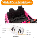 24V Electric Kids 2-Seater Ride-On Pickup Truck with 1100W Motor and Remote Control, Pink Magic Cars 4
