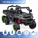 24V Electric 2-Seater Kids Ride-On Dump Truck with 4-Wheel Drive and Remote Control, 6mph Magic Cars 2