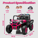 24V Electric UTV Truck for Kids with 3 Speed Remote Control - Pink Magic Cars 3