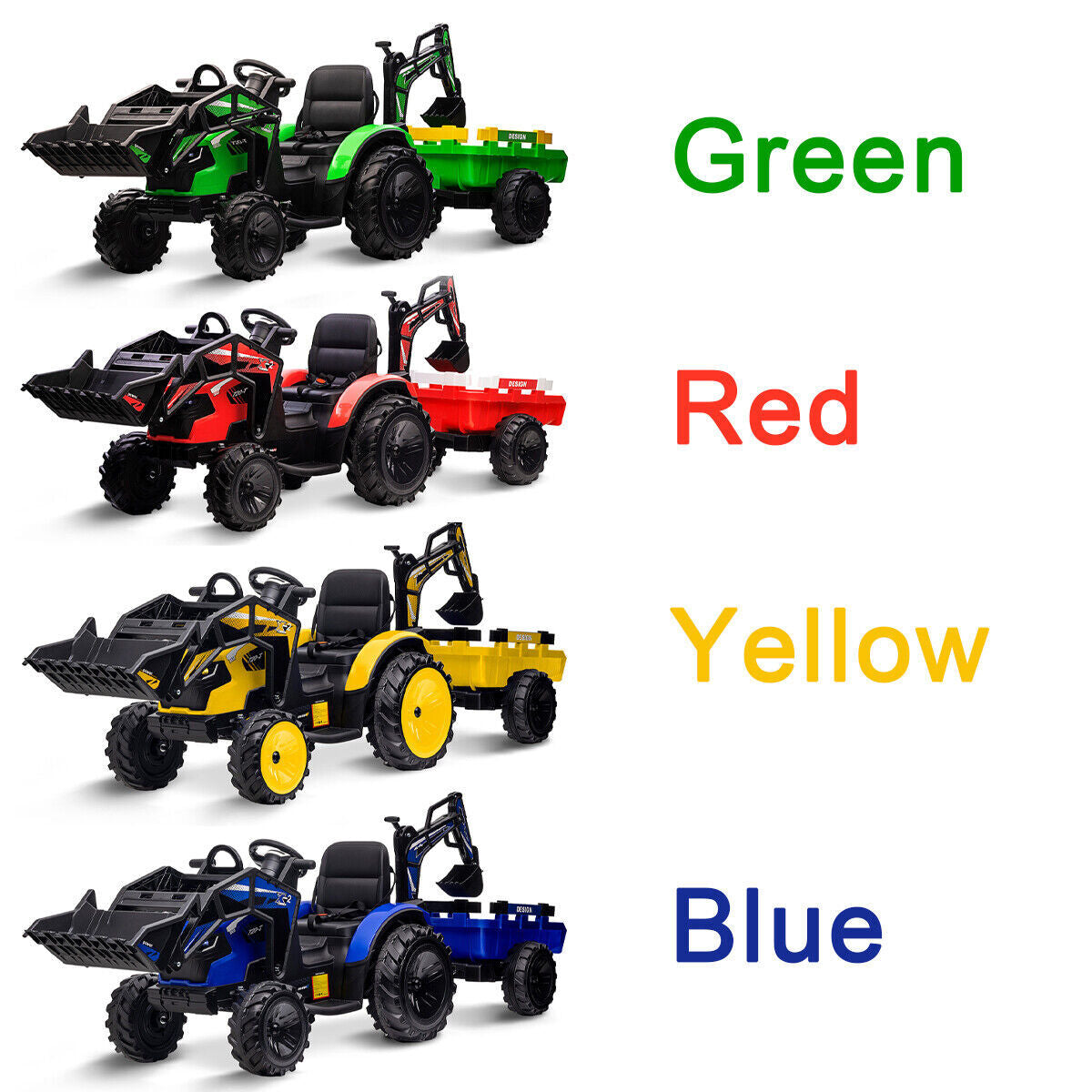 peg perego power wheels 24v 24V Kids Ride on Tractor Toys Electric Car Power Wheels with Trailer Green